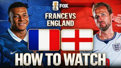Kylian Mbappé and Jude Bellingham in action during the France vs England FIFA World Cup 2026 third-place play-off at Miami Stadium.
