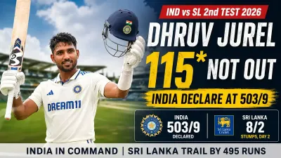 Dhruv Jurel celebrates his unbeaten 115 during India vs Sri Lanka 2nd Test in Colombo