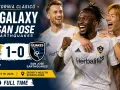LA Galaxy players celebrate their 1-0 win over San Jose Earthquakes in the 2026 California Clasico