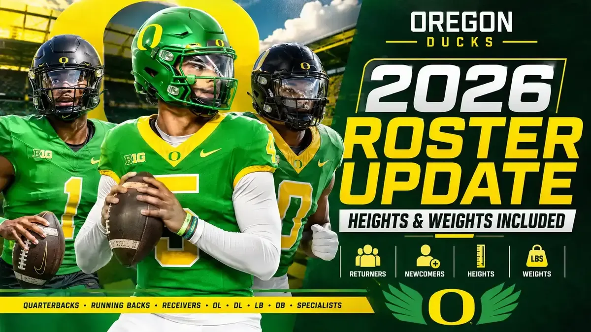 Oregon Ducks 2026 football roster update with player heights and weights