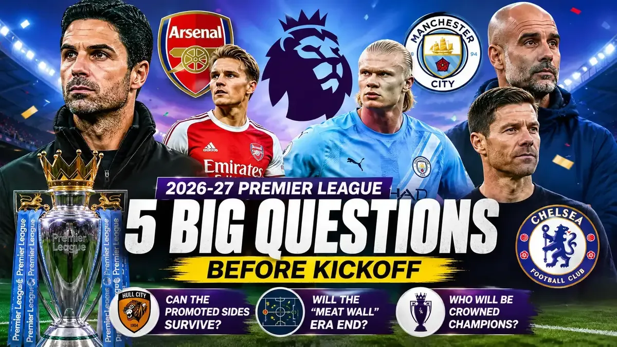 Premier League 2026-27 season preview featuring Arsenal, Manchester City and Chelsea
